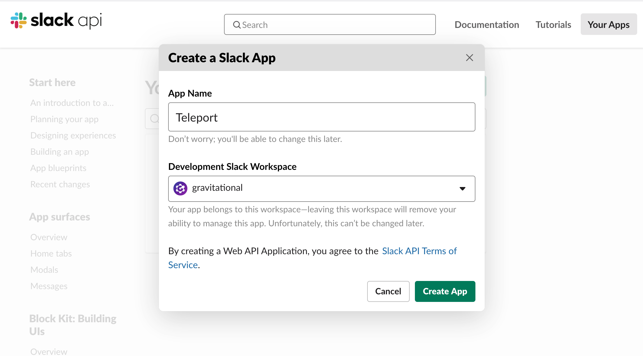 Slack 앱 만들기