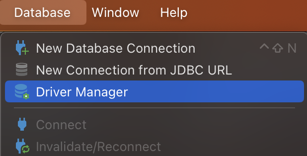 DBeaver 드라이버 관리자 열기
