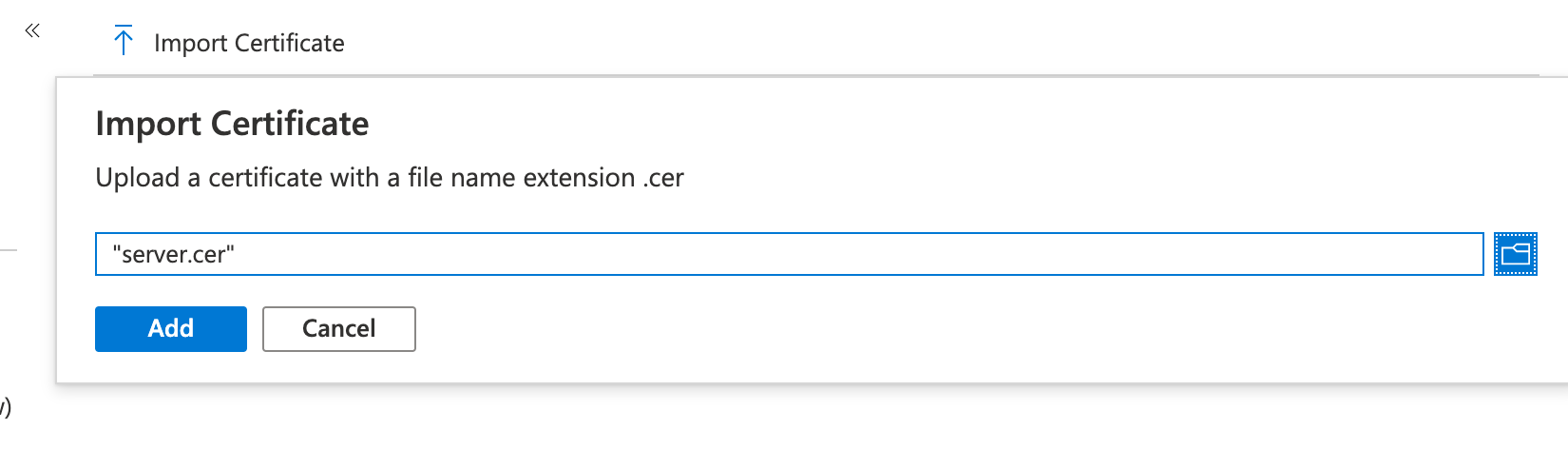 인증서 가져오기