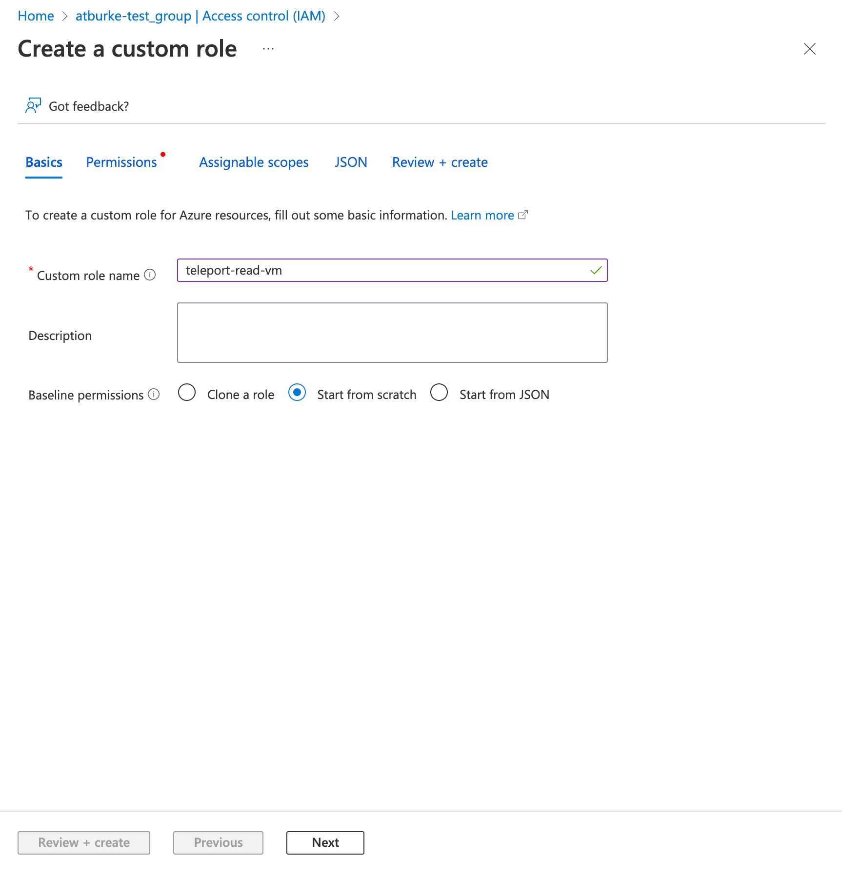사용자 정의 역할 만들기