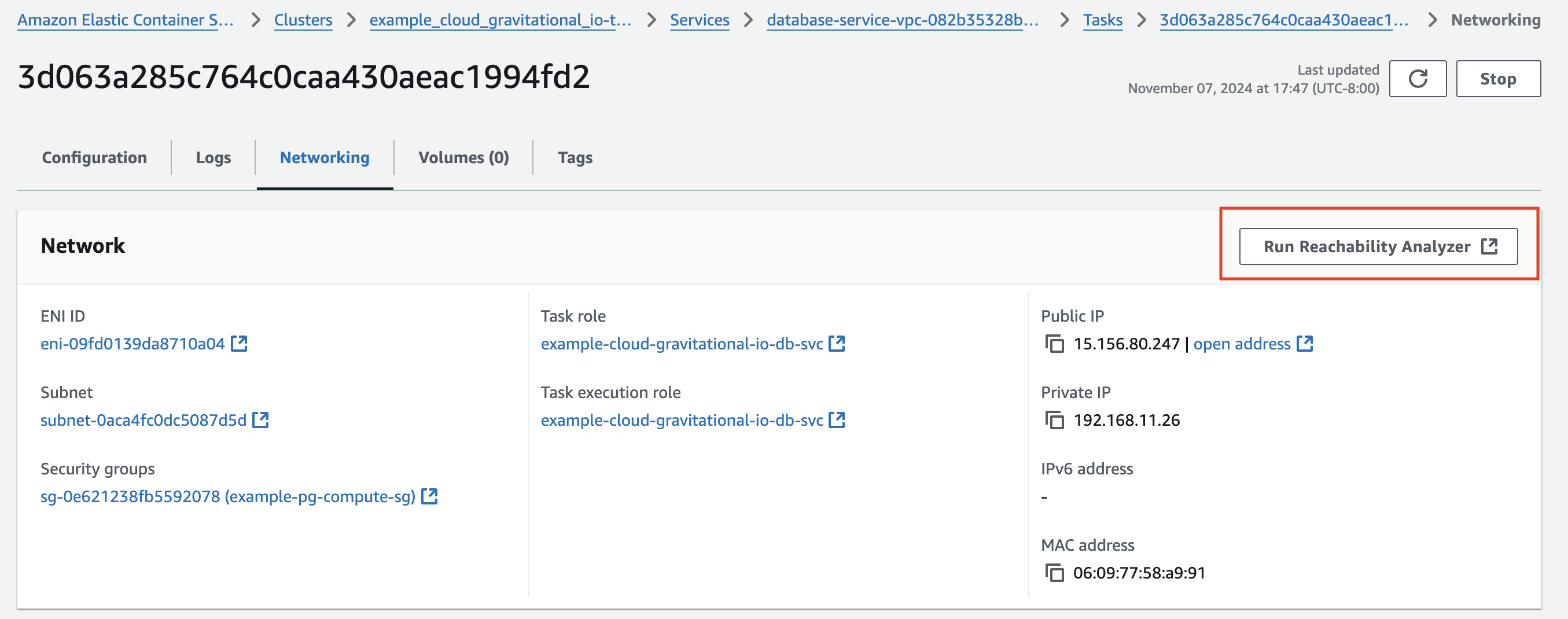 작업 네트워킹 패널 스크린샷