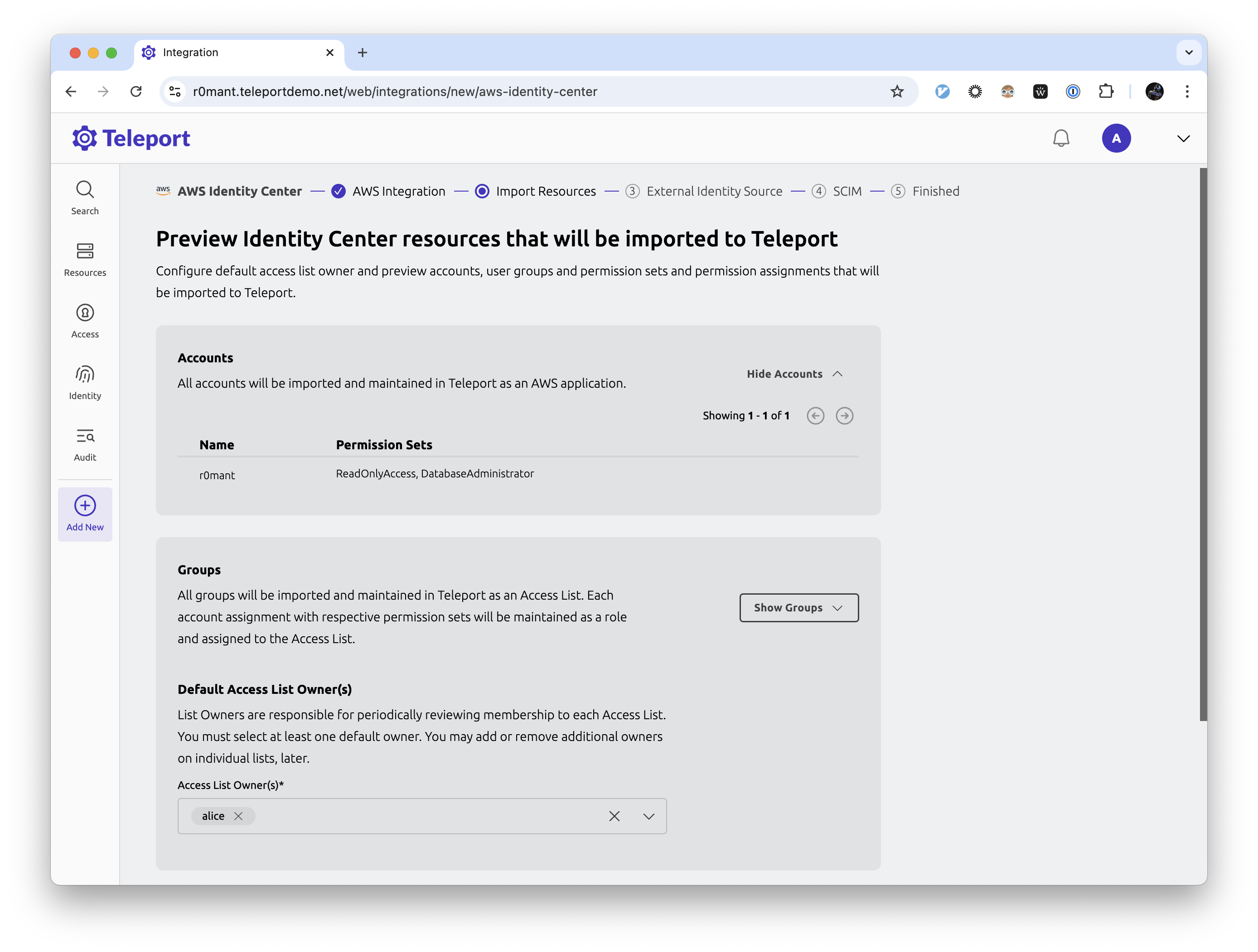 AWS 리소스 미리보기