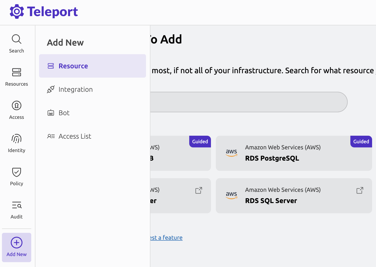 RDS 등록 마법사 타일 스크린샷