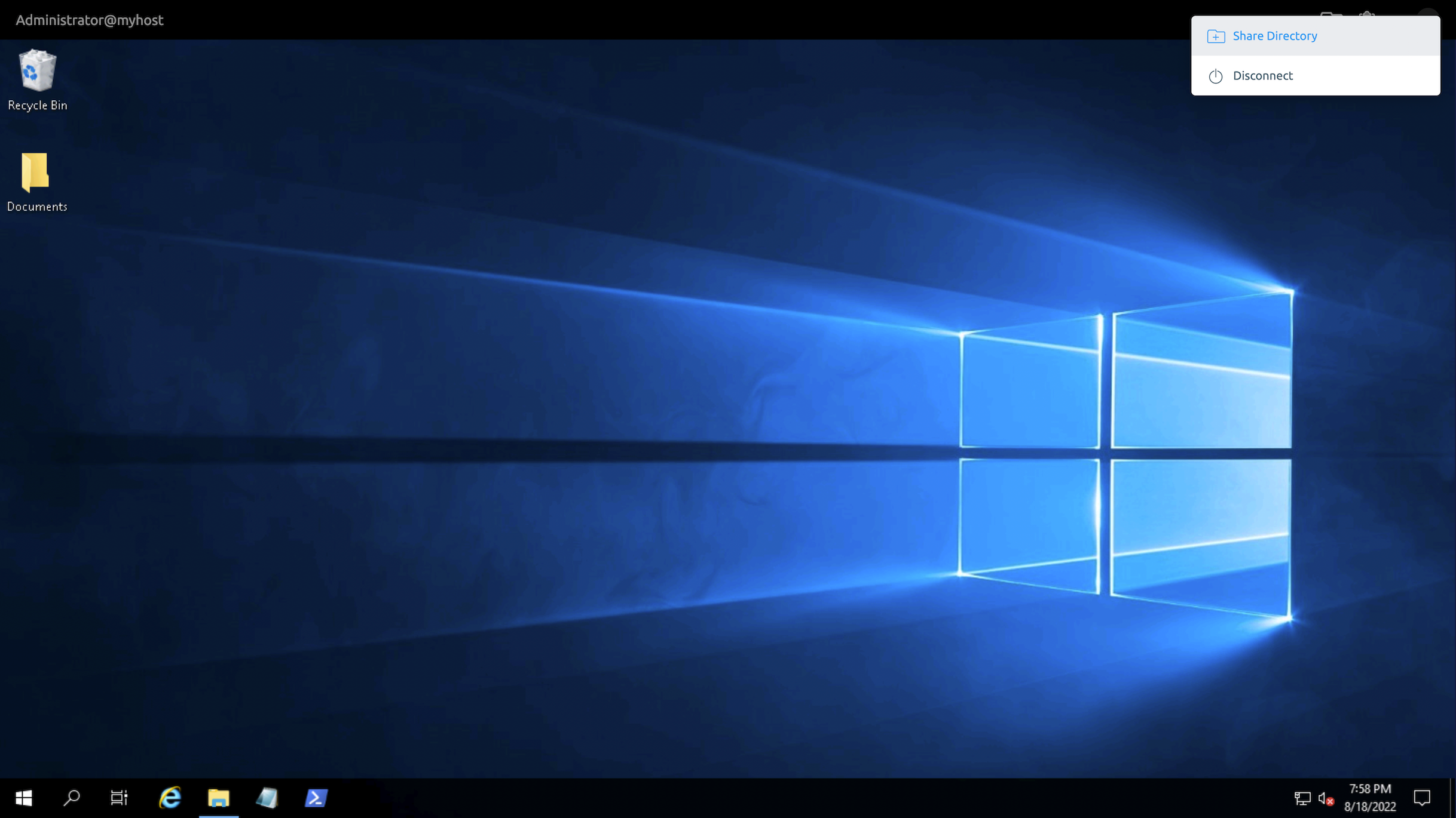 "Share Desktop" 버튼