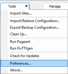 Click 'Tools', then choose
'Preferences...'